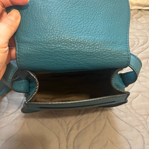 Chloe Mini Marcie Saddle Bag, Blue - 100% Authentic - Picture 8 of 15